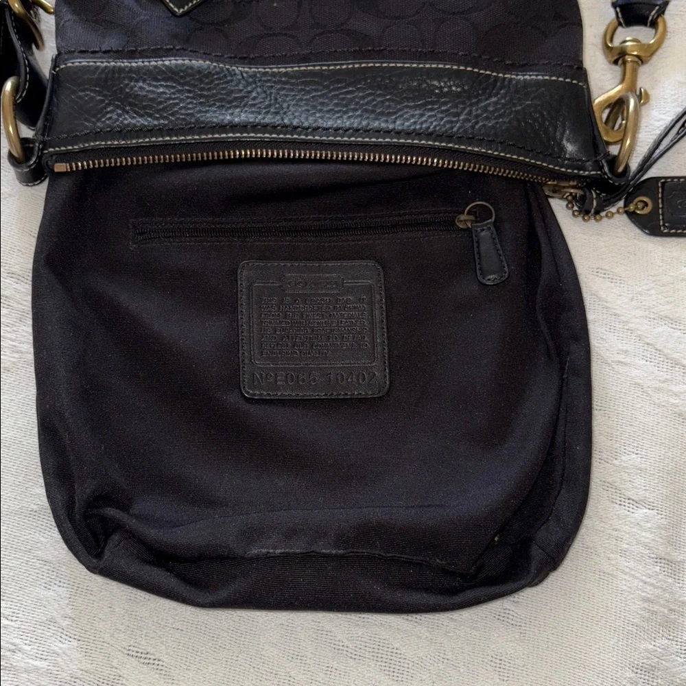 BNWOT Coach Black Leather/Canvas Crossbody Bag - Picture 9 of 10